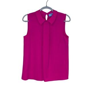 CeCe Sleeveless Blouse‎ Womens Small Pink Peter Pan Collar Top